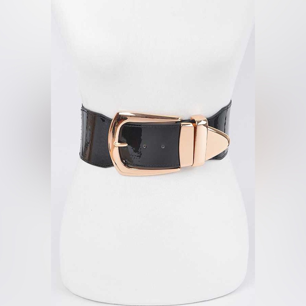 Gold Metal Wide Waist Adjustable Statement Belt